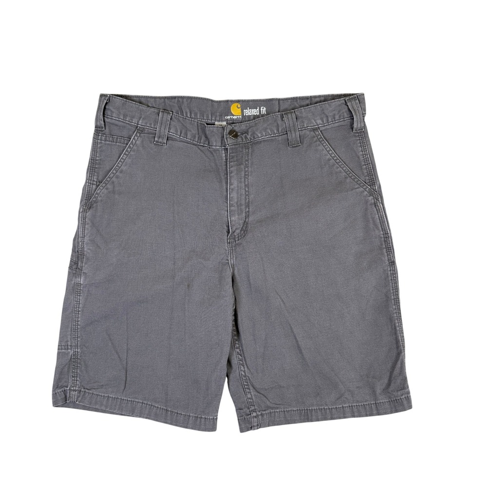 Carhartt Mens Relaxed Fit Canvas Work Shorts Gray Carpenter Utility Size 36